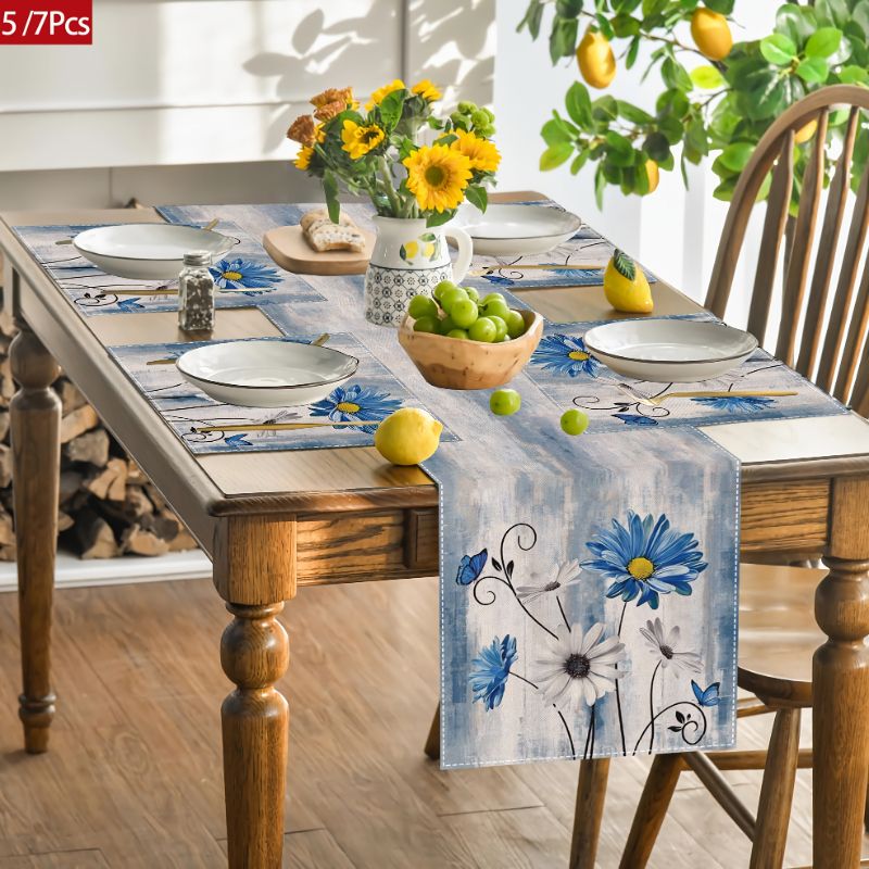 Linen Table Runner - VIKAMA Juego de Manteles Individuales con