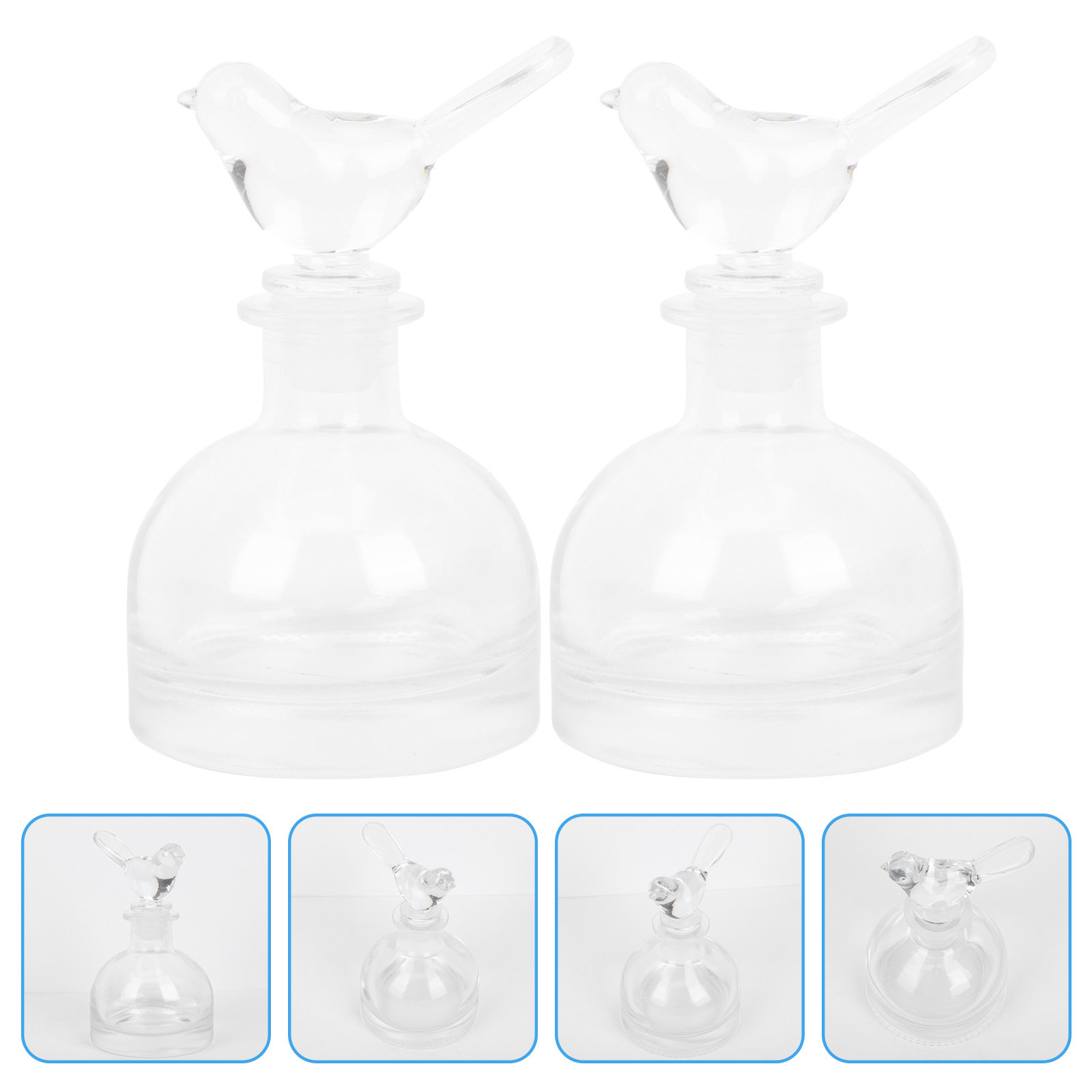 Home Decor Glass - 2 botellas de vidrio para perfume,