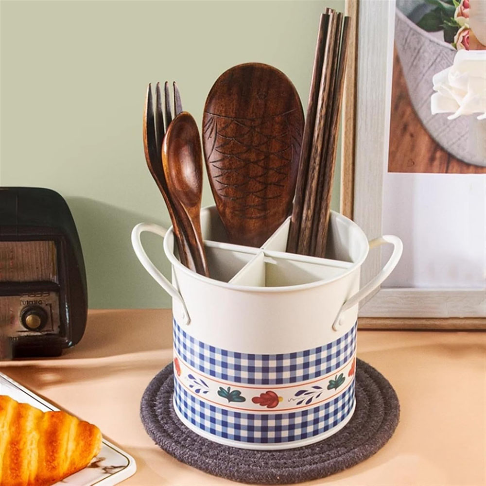 Home Decor Retro - Cubo de Almacenamiento de Vajilla Retro