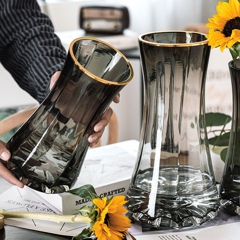 Glass Vase Nordic - Jarrón de cristal transparente para sala