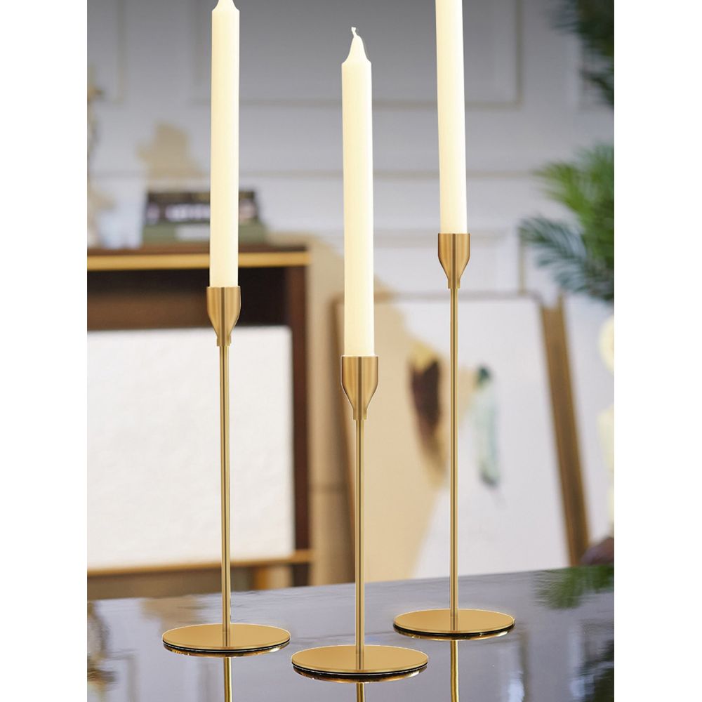 Home Decor Luxury - Juego de 3 candelabros de cobre,