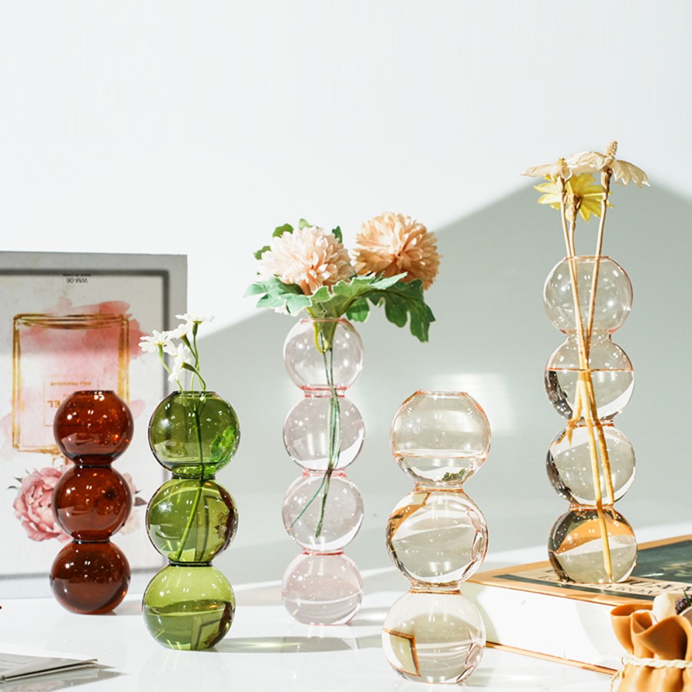 Glass Vase Nordic - Florero de cristal colorido de estilo