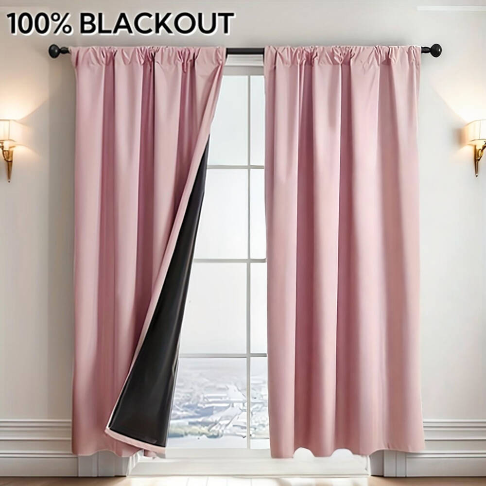 Home Decor Wall Panels - Cortina Opaca 100% con Forro Negro,