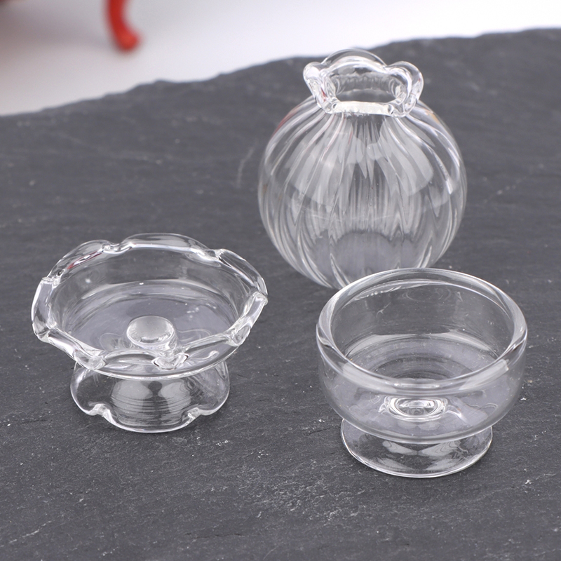 Home Decor Glass - Jarrón de cristal en miniatura para