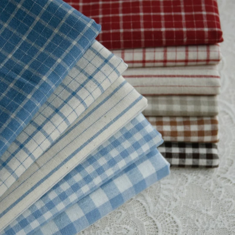 Linen Table Runner - Tela de algodón tejida a rayas