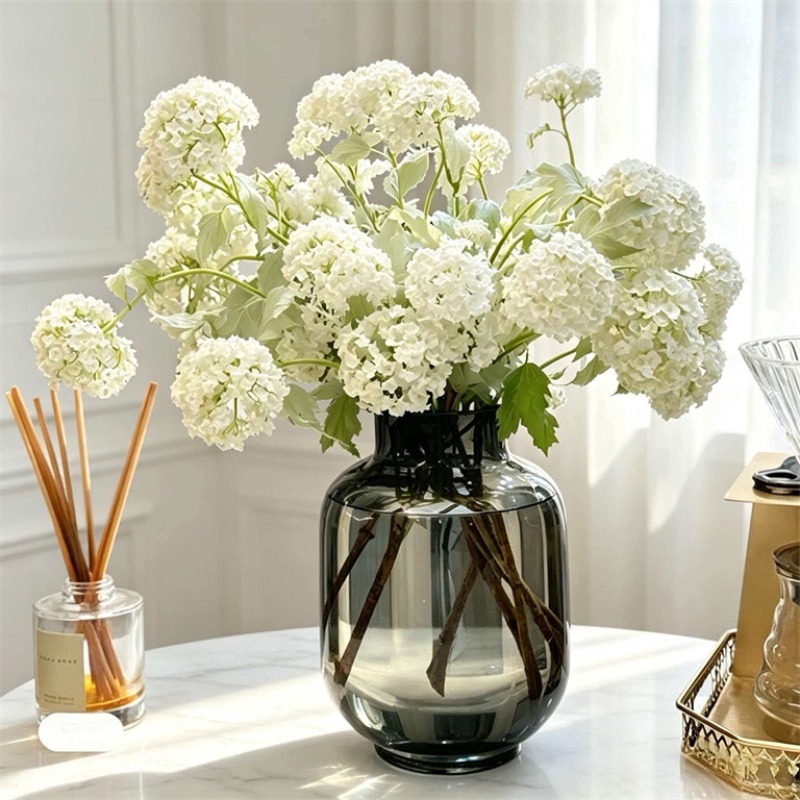 Glass Vase Nordic - Jarrón Redondo de Cristal Estilo Nórdico,