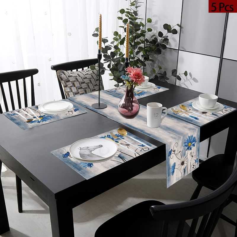 Linen Table Runner - Juego de Manteles Individuales y Camino