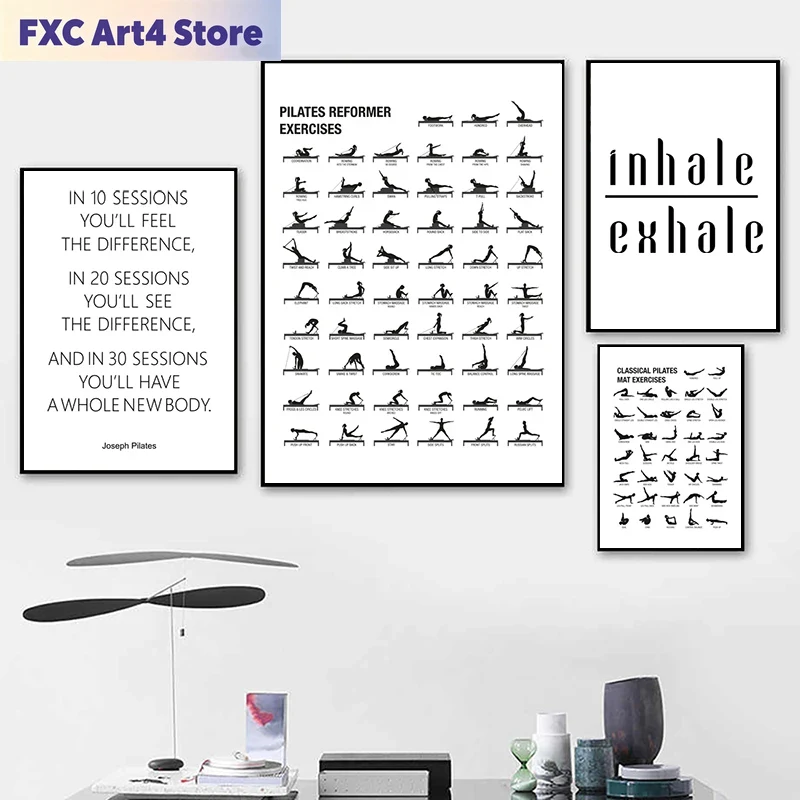 Home Decor Yoga - Póster de Lona sin Marco para