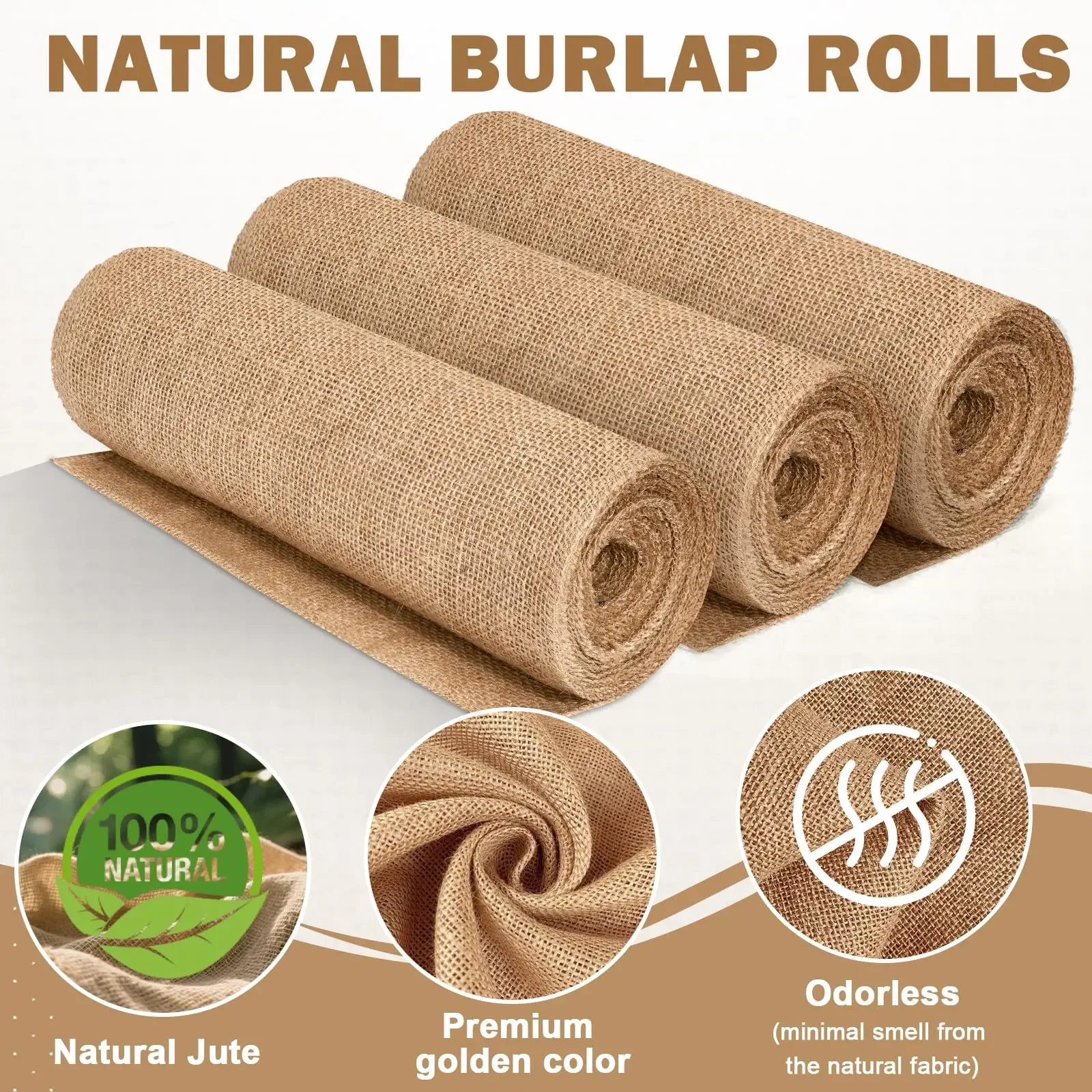 Linen Table Runner - Nuevo Diseño Rollo de Yute Beige