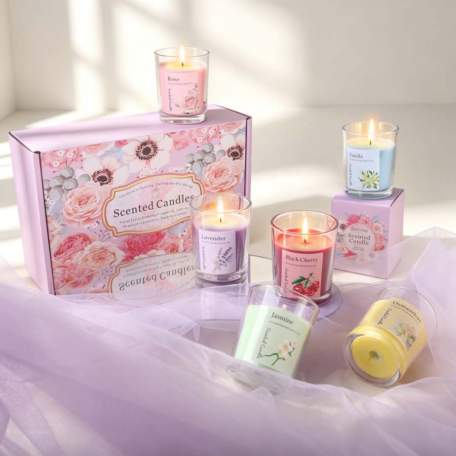 Home Decor Glass - Set de Regalo de Velas Aromáticas