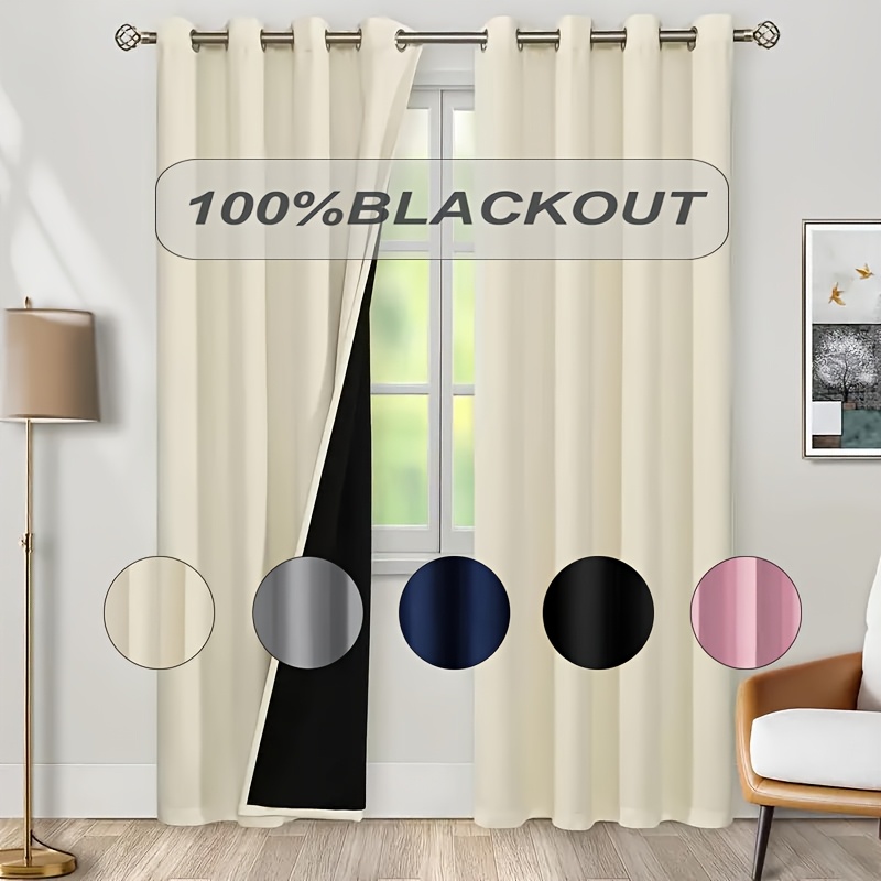 Home Decor Wall Panels - Cortina Opaca 100% con Reverso Negro,