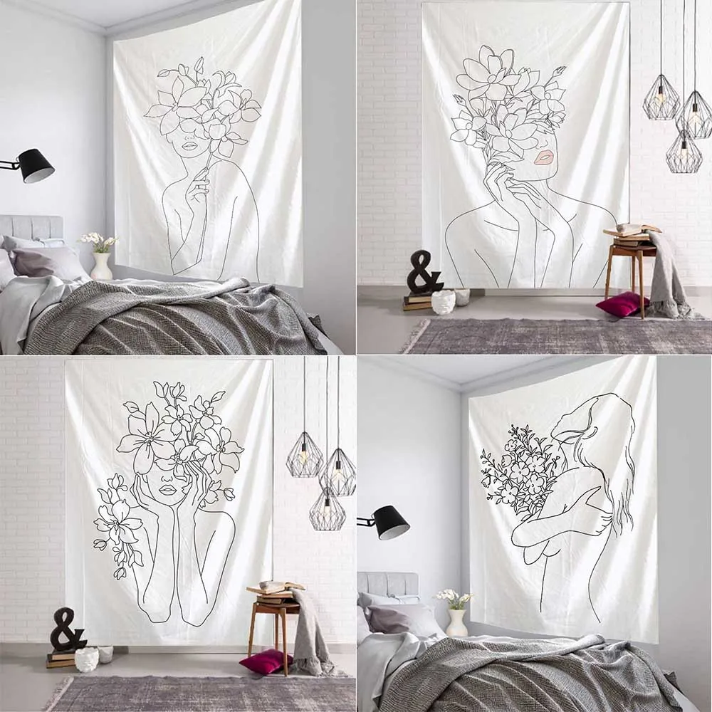 Home Decor Yoga - Tapiz artístico de línea Simple para