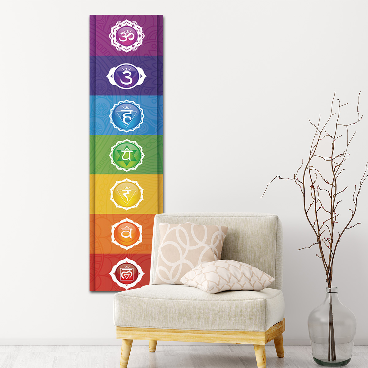 Home Decor Yoga - Tapiz de elementos coloridos Chakra Yoga