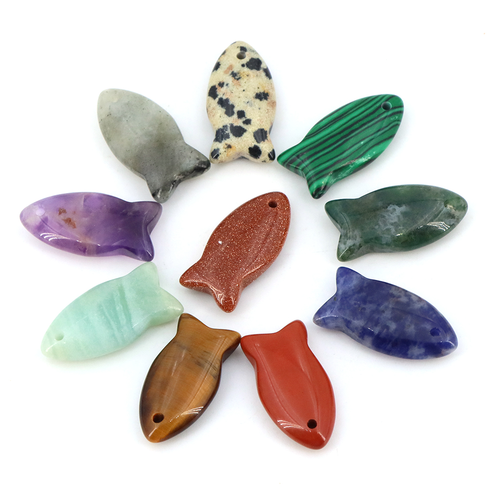 Home Decor Glass - Cuentas de pescado bonitas, piedra Natural