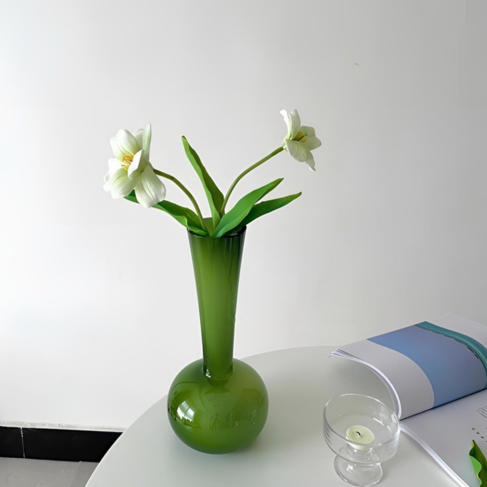 Jarrón de Vidrio Verde Estilo  - Glass Vase Nordic reseña y precio