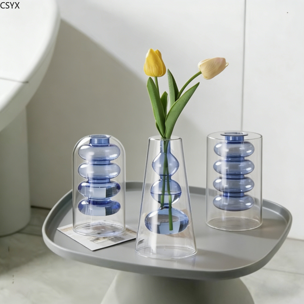 Jarrón de Vidrio de Doble Capa - Glass Vase Nordic reseña y precio