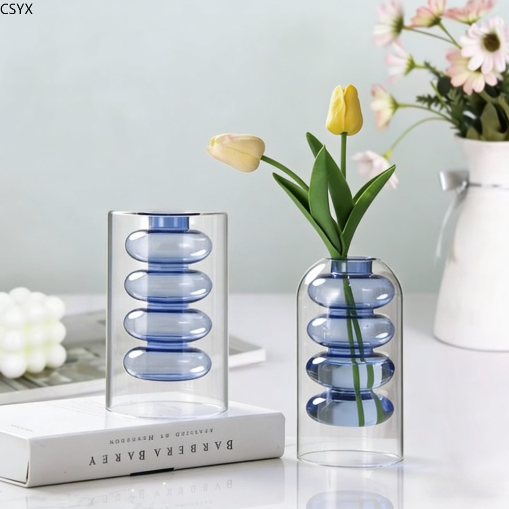 Jarrón de Vidrio de Doble Capa - Glass Vase Nordic reseña y precio