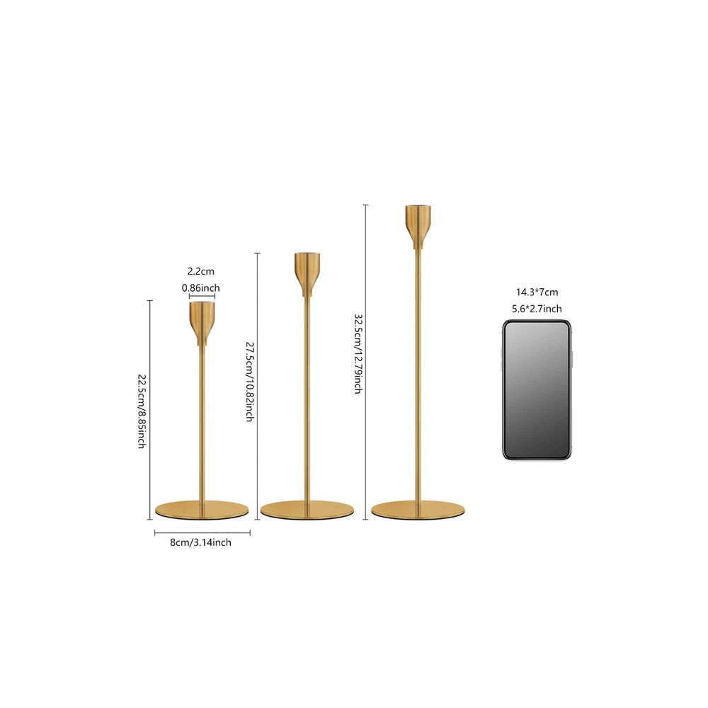 Juego de 3 candelabros de cobr - Home Decor Luxury reseña y precio