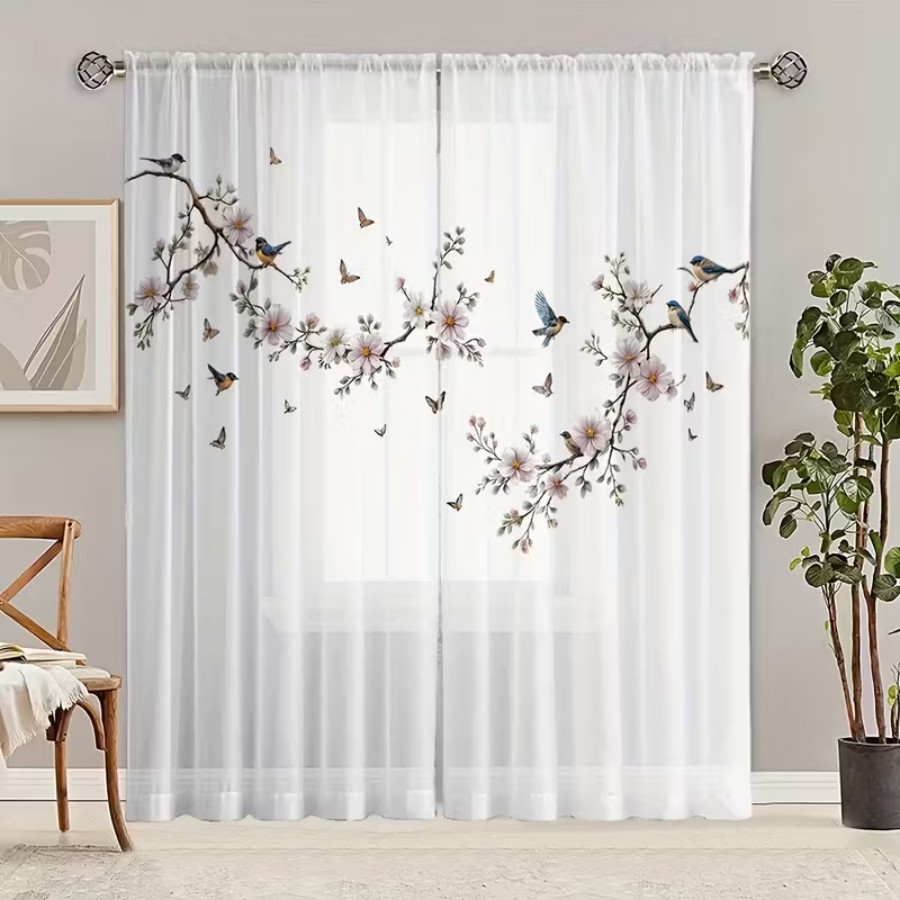 2 Cortinas Transparentes con E - Home Decor Wall Panels reseña y precio