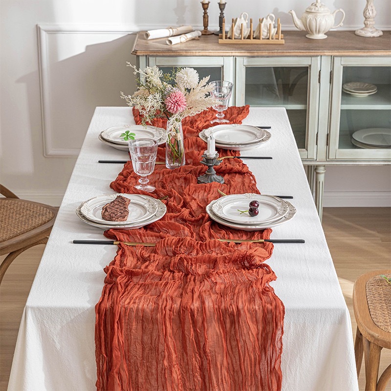 Camino de Mesa de Gasa Boho, C - Linen Table Runner reseña y precio