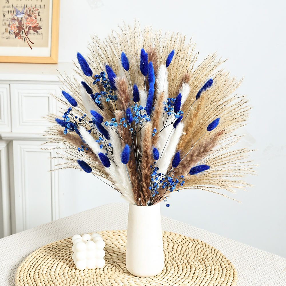 Cola de conejo esponjosa azul  - Dried Flower Bouquet reseña y precio