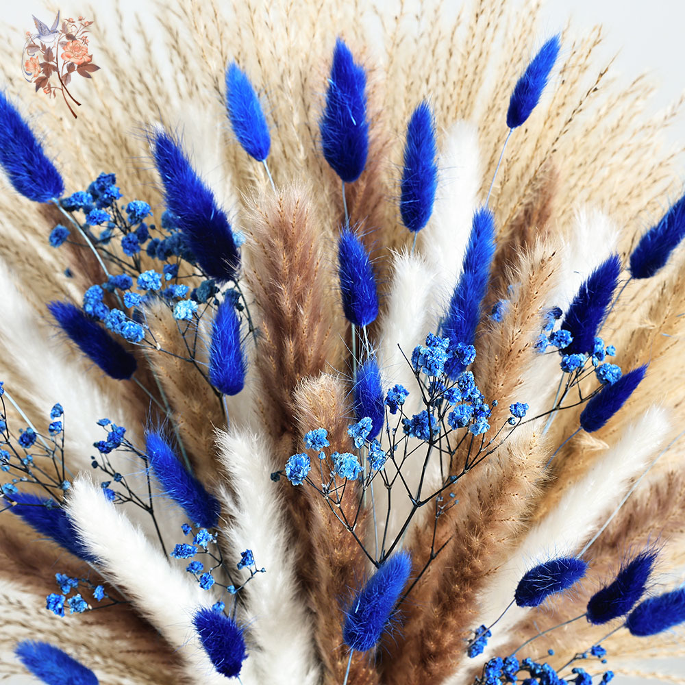Cola de conejo esponjosa azul  - Dried Flower Bouquet reseña y precio