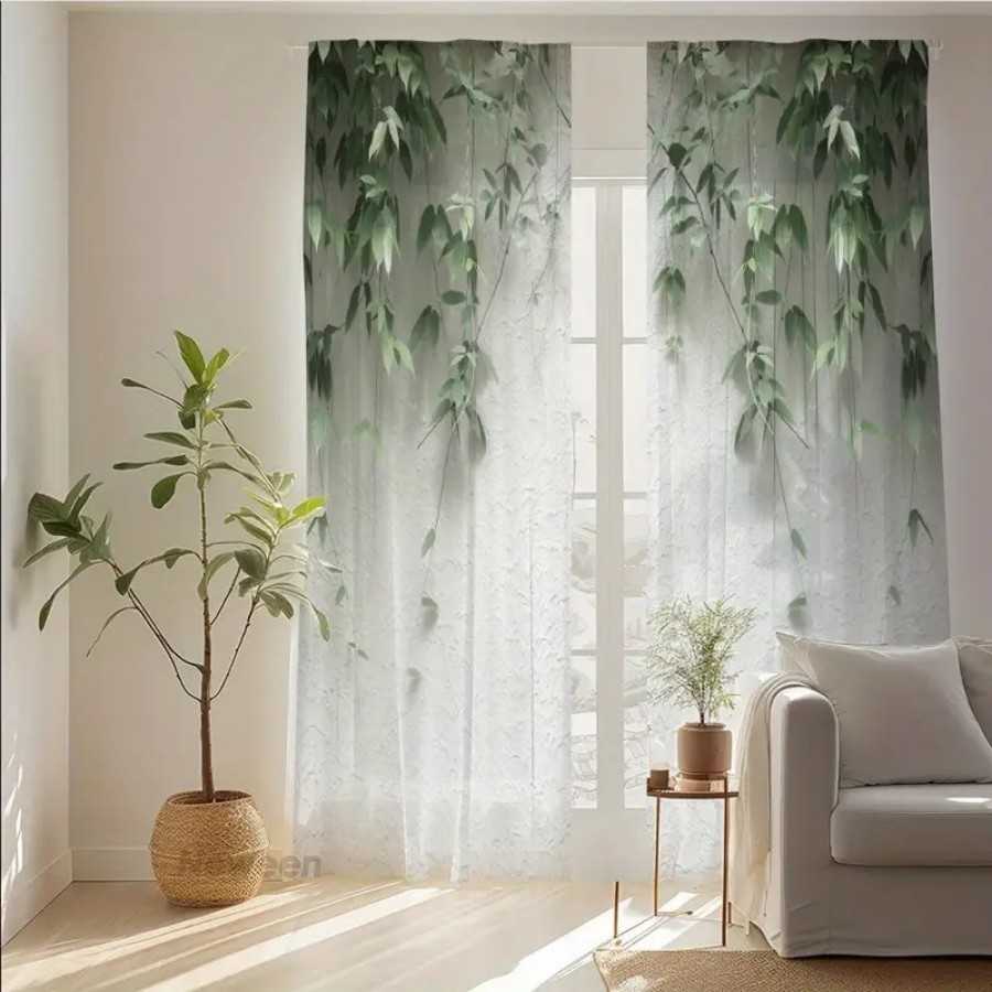 2 Cortinas Transparentes con E - Home Decor Wall Panels reseña y precio