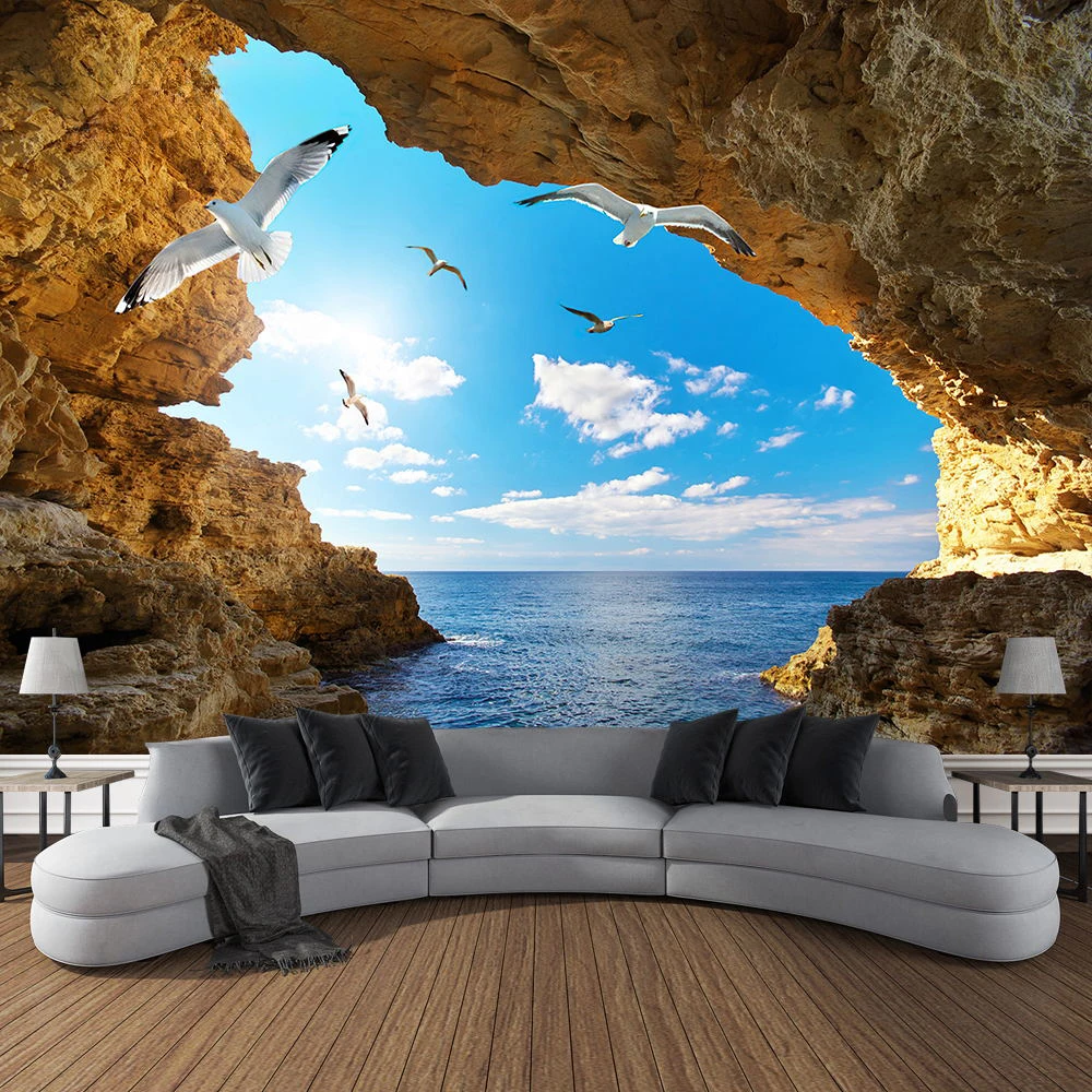 Tapiz de paisaje de cueva de m - Home Decor Yoga reseña y precio