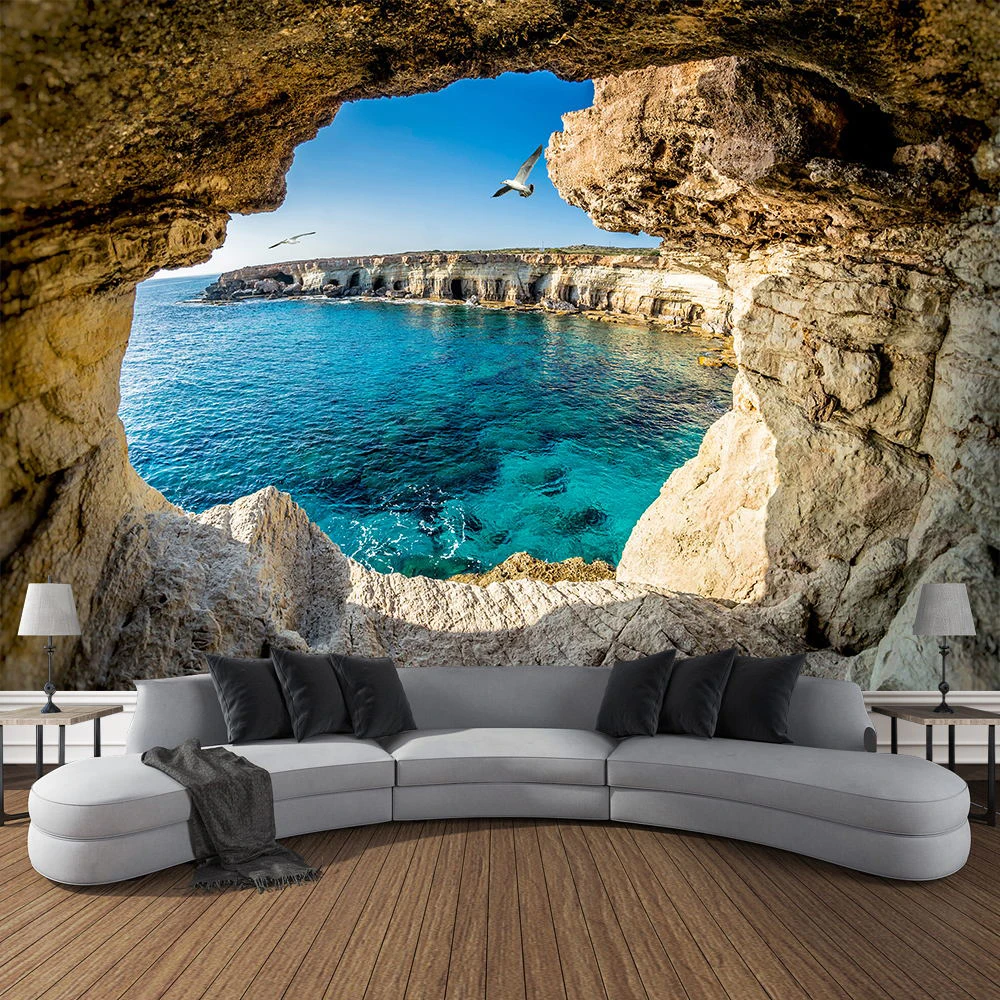 Tapiz de paisaje de cueva de m - Home Decor Yoga reseña y precio