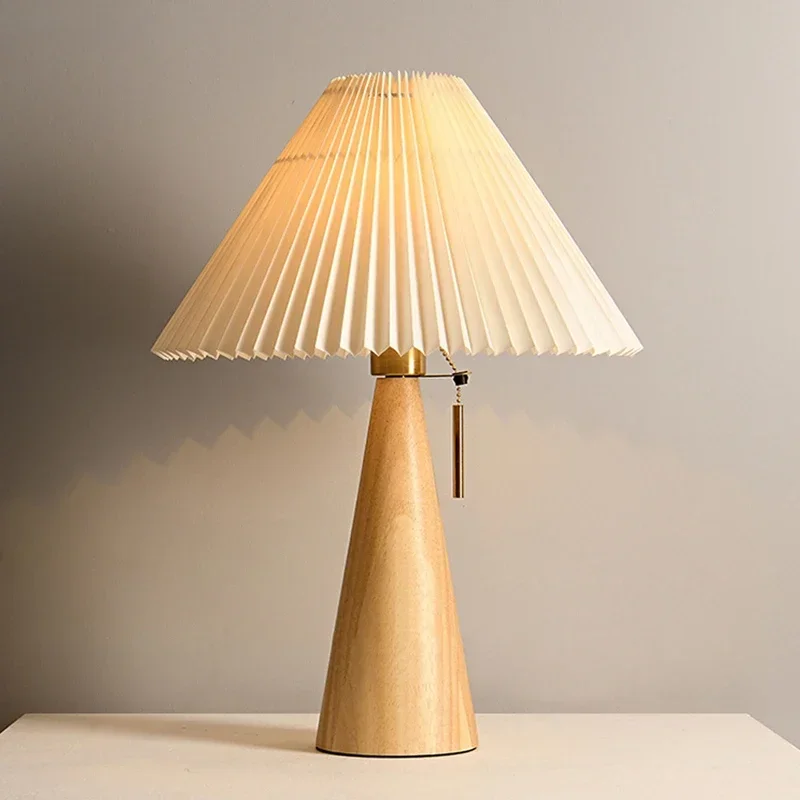 Lámpara de mesa plisada retro, - Home Decor Retro reseña y precio